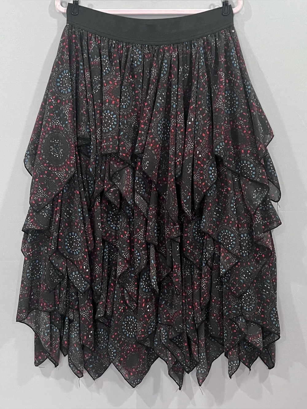Free People Georgette Tiered Handkerchief Maxi Skirt - Picture 2 of 9